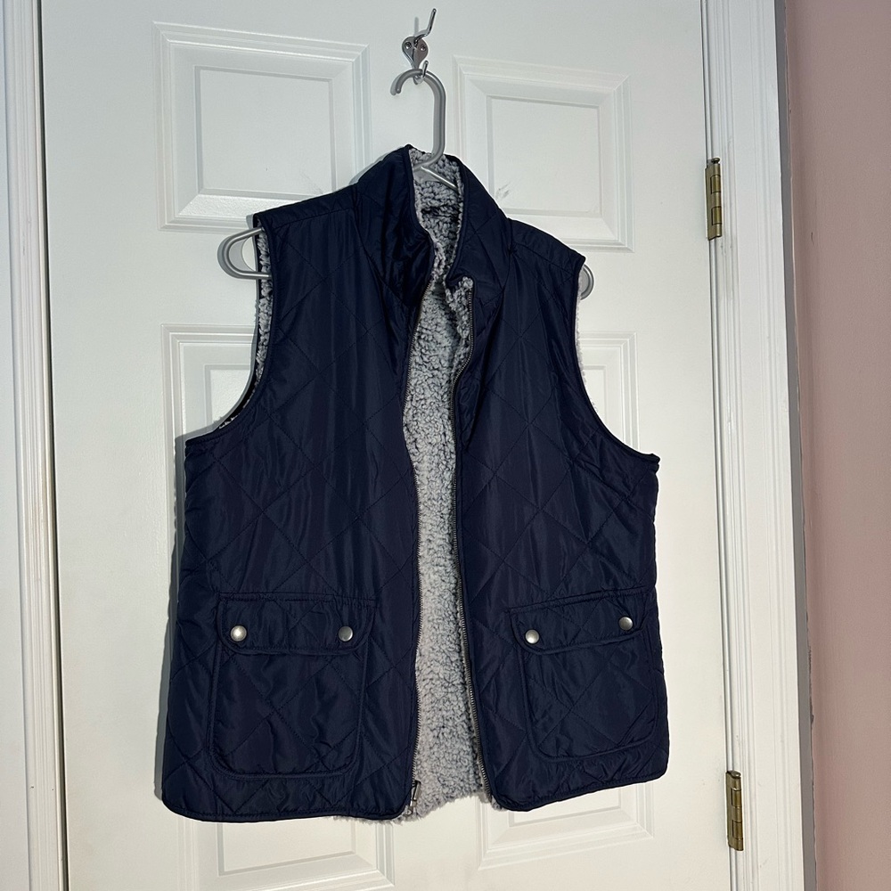 Reversible Fuzzy Quilted Vest